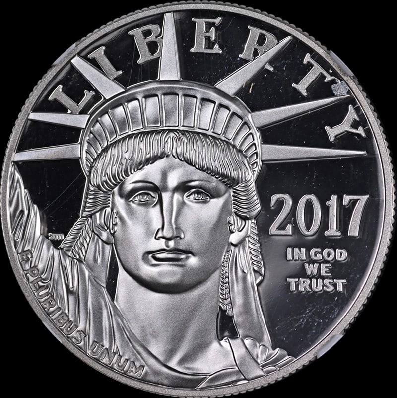 2017-W PLATINUM AMERICAN EAGLE $100: 2017-W Platinum American Eagle $100 Year: 2017 Fineness: 0.9995 Composition: Platinum Country of Origin: United States Accessories: None Accessories Notice: When purchasing pre-owned goods, please