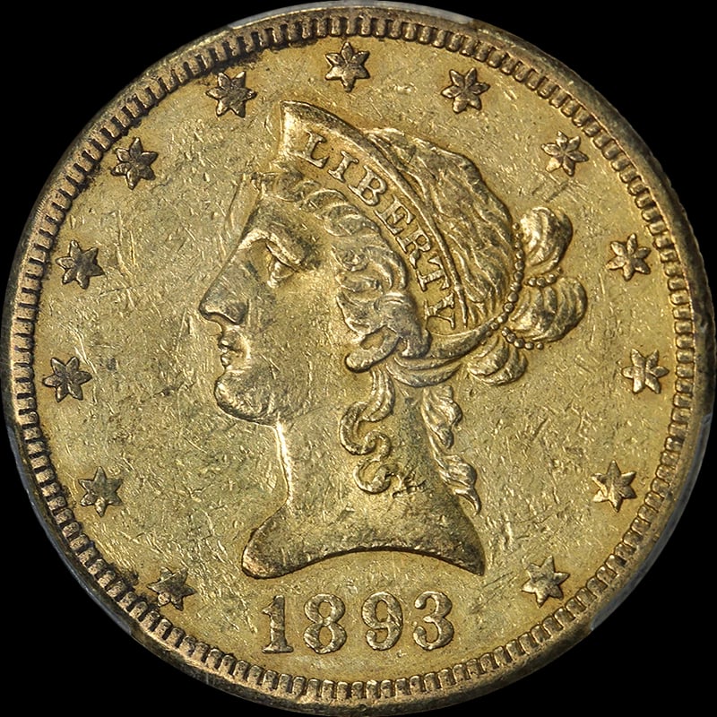 1893-O LIBERTY GOLD $10: 1893-O Liberty Gold $10 Year: 1893 Fineness: 0.9 Composition: Gold Denomination: $10 Country of Origin: United States Accessories: None Accessories Notice: When purchasing pre-owned goods, please