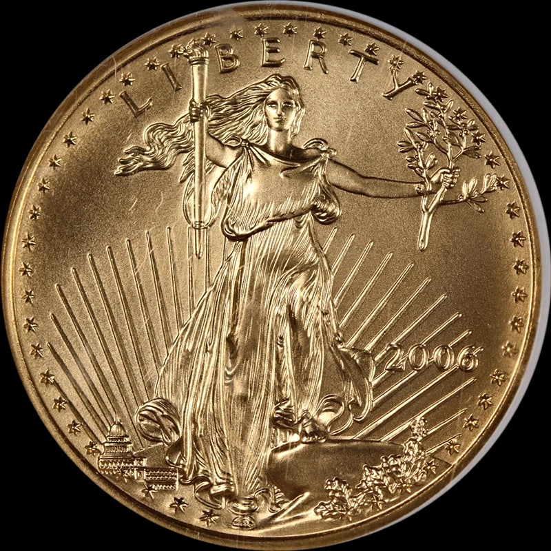 2006 GOLD AMERICAN EAGLE $25: 2006 Gold American Eagle $25 Year: 2006 Fineness: 0.9167 Composition: Gold Denomination: $25 Country of Origin: United States Accessories: None Accessories Notice: When purchasing pre-owned goods,