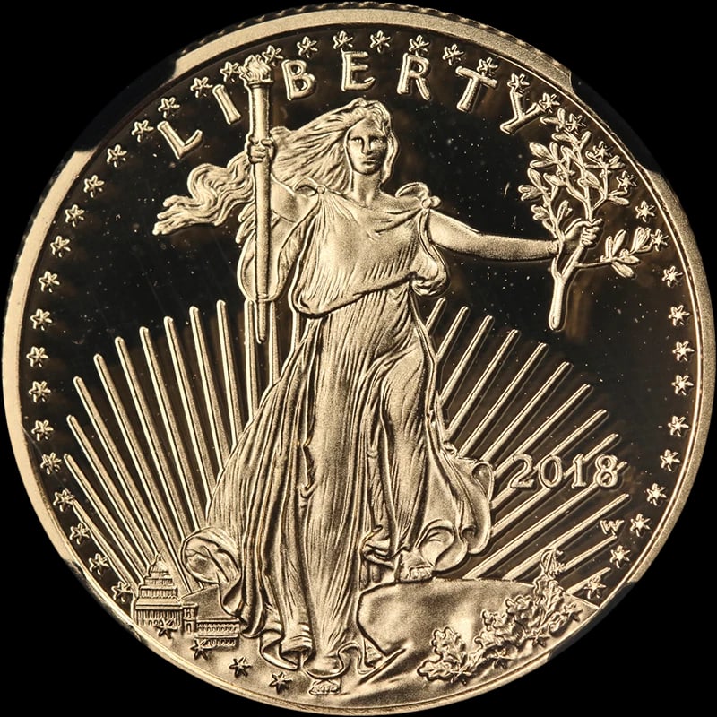 2018-W GOLD AMERICAN EAGLE $10: 2018-W Gold American Eagle $10 Year: 2018 Fineness: 0.9167 Composition: Gold Country of Origin: United States Accessories: None Accessories Notice: When purchasing pre-owned goods, please refer to
