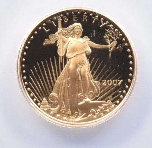 2007-W $10 AMERICAN GOLD EAGLE: 2007-W $10 American Gold Eagle Brand/Mint: None Year: 2007 Fineness: None Country of Origin: United States Accessories: None Accessories Notice: When purchasing pre-owned goods, please refer to th