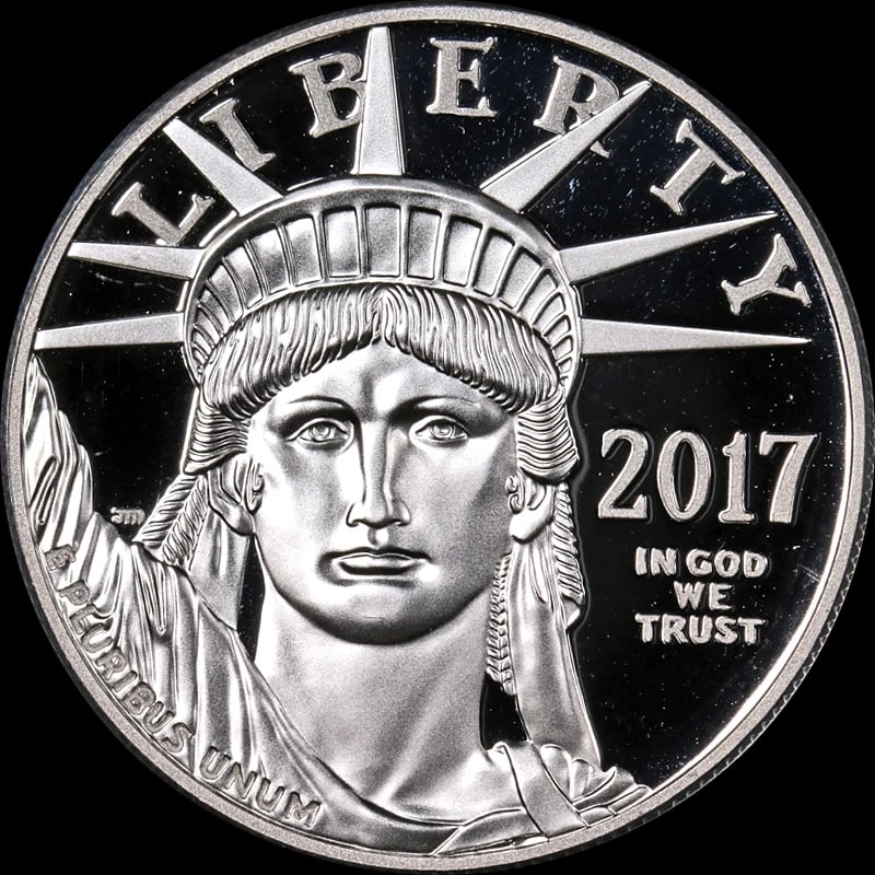2017-W PLATINUM AMERICAN EAGLE: 2017-W Platinum American Eagle Year: 2017 Fineness: 0.9995 Composition: Platinum Country of Origin: United States Accessories: None Accessories Notice: When purchasing pre-owned goods, please refer