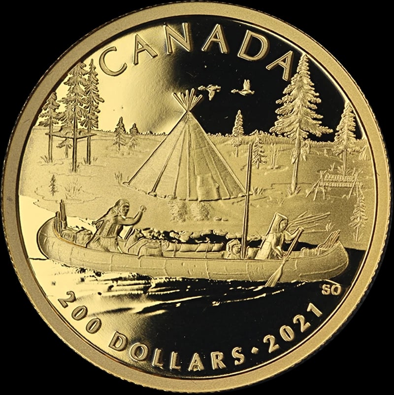 2021 CANADA GOLD $200 PROOF C: 2021 Canada Gold $200 Proof C Year: 2021 Fineness: 0.999 Composition: Gold Denomination: $200 Country of Origin: Canada Accessories: None Accessories Notice: When purchasing pre-owned good