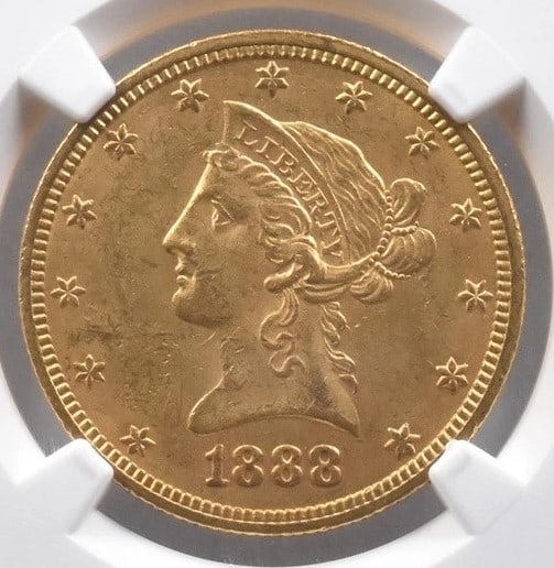 1888-O $10 LIBERTY HEAD GOLD EAGLE (1 of 2)