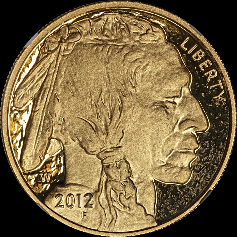 2012-W BUFFALO GOLD $50: 2012-W Buffalo Gold $50 Year: 2012 Fineness: 0.9999 Composition: Gold Denomination: $50 Country of Origin: United States Accessories: None Accessories Notice: When purchasing pre-owned goo
