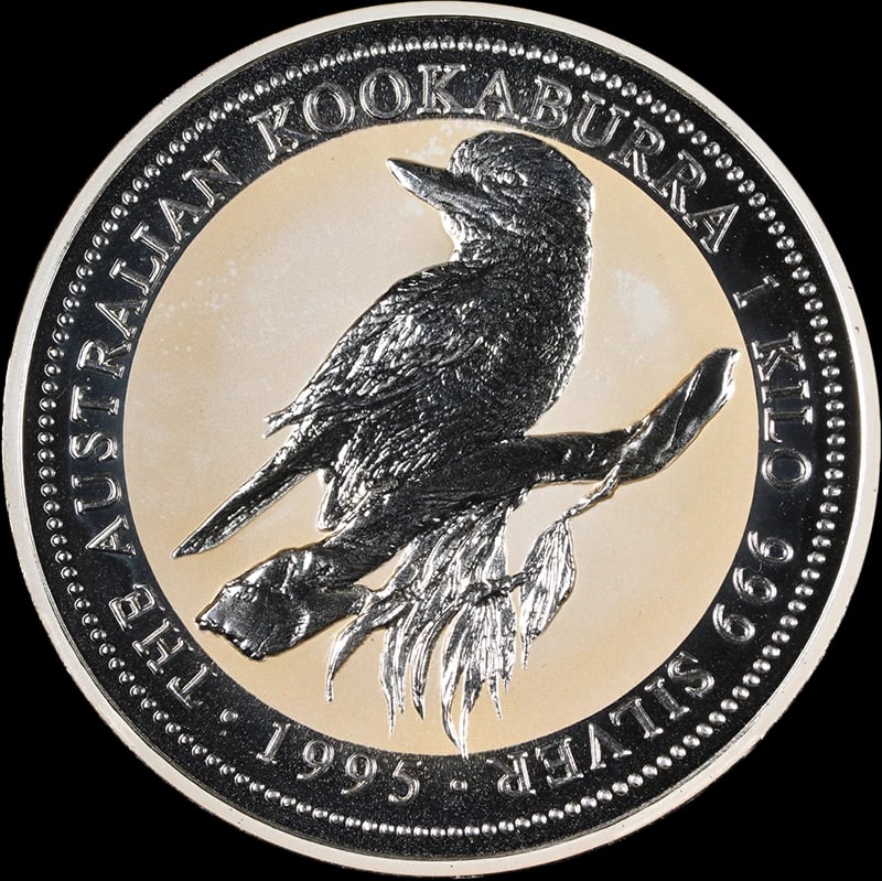 1995 AUSTRALIA 1 KILO SILVER $30 KOOKABURRA: 1995 Australia 1 Kilo Silver $30 Kookaburra Year: 1995 Fineness: 0.999 Composition: Silver Denomination: $30 Country of Origin: Australia Accessories: None Accessories Notice: When purchas