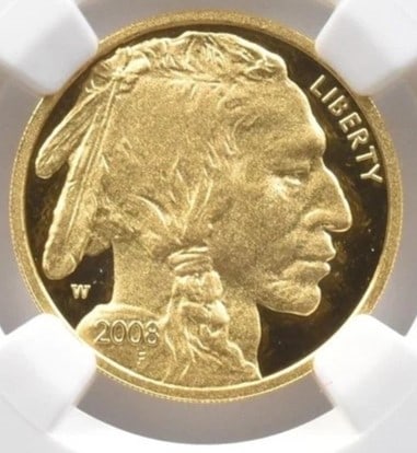 2008-W $10 AMERICAN GOLD BUFFALO: 2008-W $10 American Gold Buffalo Brand/Mint: None Year: 2008 Fineness: 0.9999 Denomination: $10 Country of Origin: United States Accessories: None Accessories Notice: When purchasing pre-o
