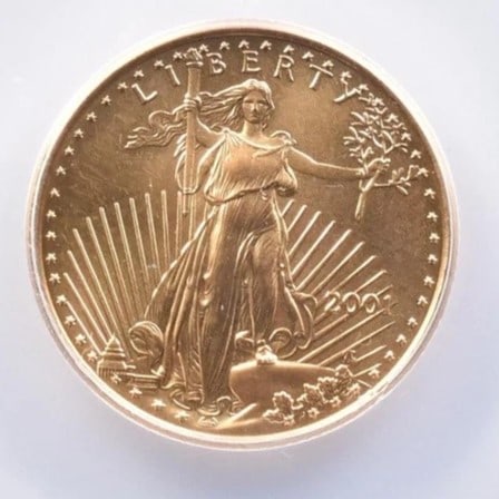 2001 $10 AMERICAN GOLD EAGLE: 2001 $10 American Gold Eagle Brand/Mint: U.S. Mint Year: 2001 Fineness: None Country of Origin: United States Accessories: None Accessories Notice: When purchasing pre-owned goods, please refer to