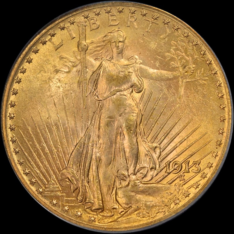 1913-P SAINT-GAUDENS GOLD $20: 1913-P Saint-Gaudens Gold $20 Year: 1913 Fineness: 0.9 Composition: Gold Denomination: $20 Country of Origin: United States Accessories: None Accessories Notice: When purchasing pre-owned