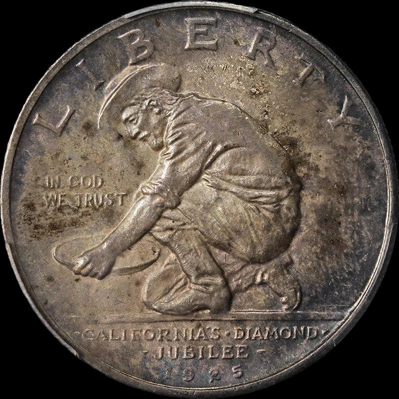1925-S CALIFORNIA COMMEM HALF DOLLAR: 1925-S California Commem Half Dollar Year: 1925 Fineness: 0.9 Composition: Silver Denomination: Half Dollar Country of Origin: United States Accessories: None Accessories Notice: When purc
