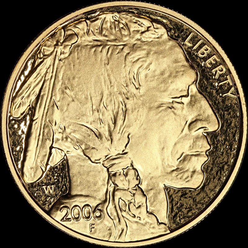 2006-W BUFFALO GOLD $50: 2006-W Buffalo Gold $50 Year: 2006 Fineness: 0.9999 Composition: Gold Denomination: $50 Country of Origin: United States Accessories: None Accessories Notice: When purchasing pre-owned goo