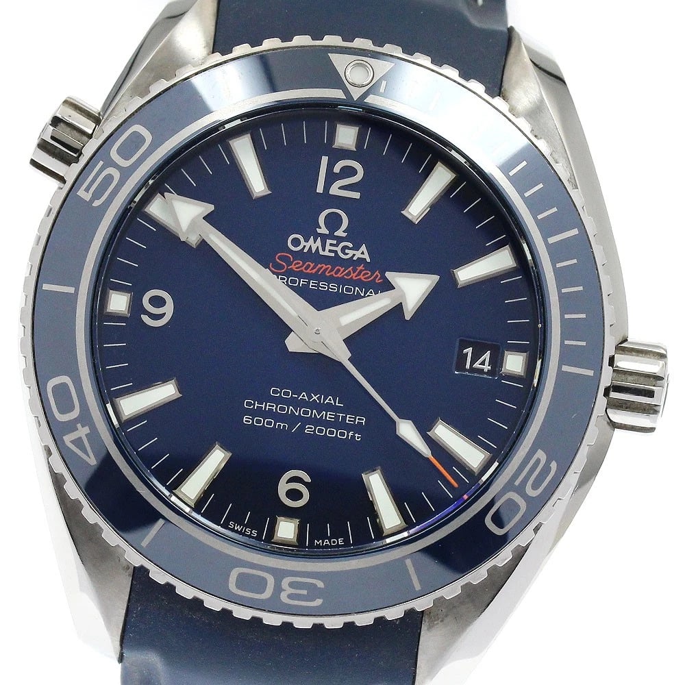 OMEGA SEAMASTER PLANET OCEAN AUTOMATIC: OMEGA Seamaster Planet Ocean Automatic Brand: OMEGA Type: Wristwatch Material: Band Material rubber, Case Material titanium Color: Band Color Navy, Dial ColorNavy, Case ColorSilver Size: Case Size