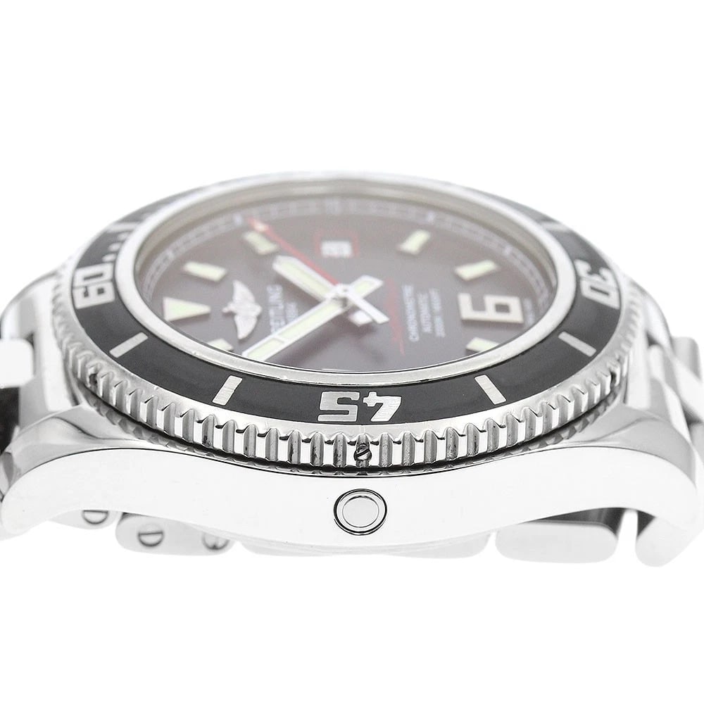 BREITLING SUPER OCEAN DATE BLACK AUTOMATIC WATCH - 4