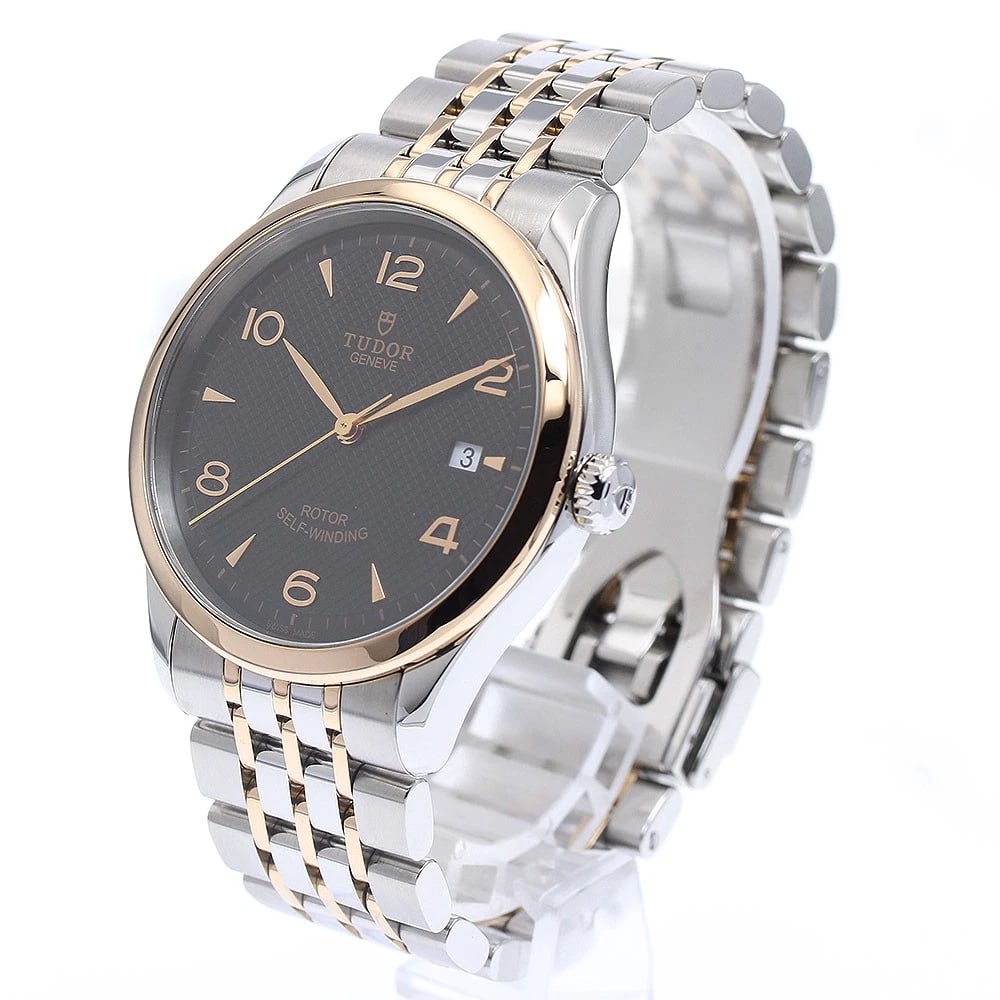 TUDOR DATE BLACK AUTOMATIC WATCH - 2