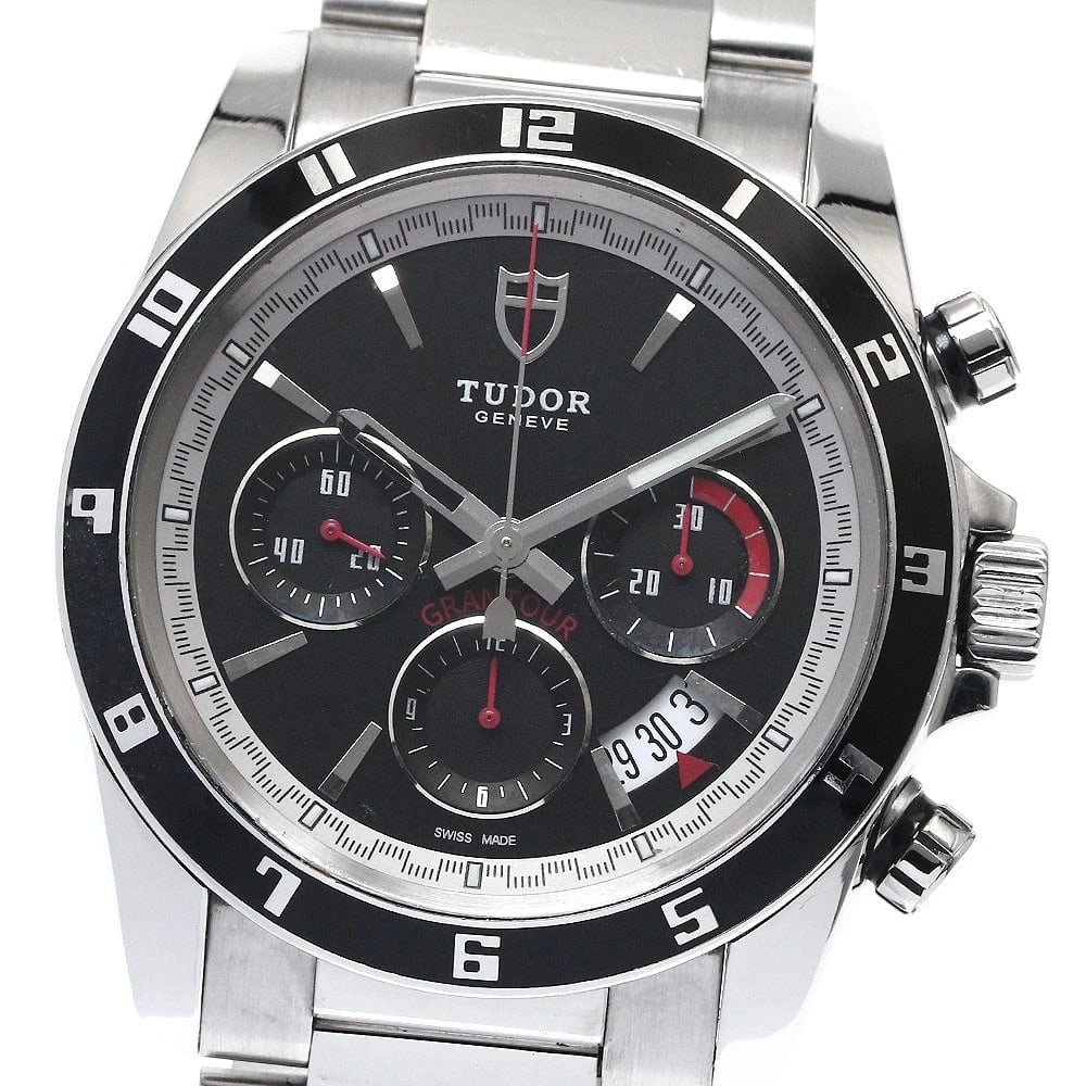 TUDOR GRAND TOUR CHRONO BLACK AUTOMATIC WATCH: TUDOR Grand Tour Chrono black Automatic Watch Brand: TUDOR Type: Wristwatch Material: Band Material Stainless Steel, Case Material Stainless Steel Color: Band Color Silver, Dial Colorblack, Case Color