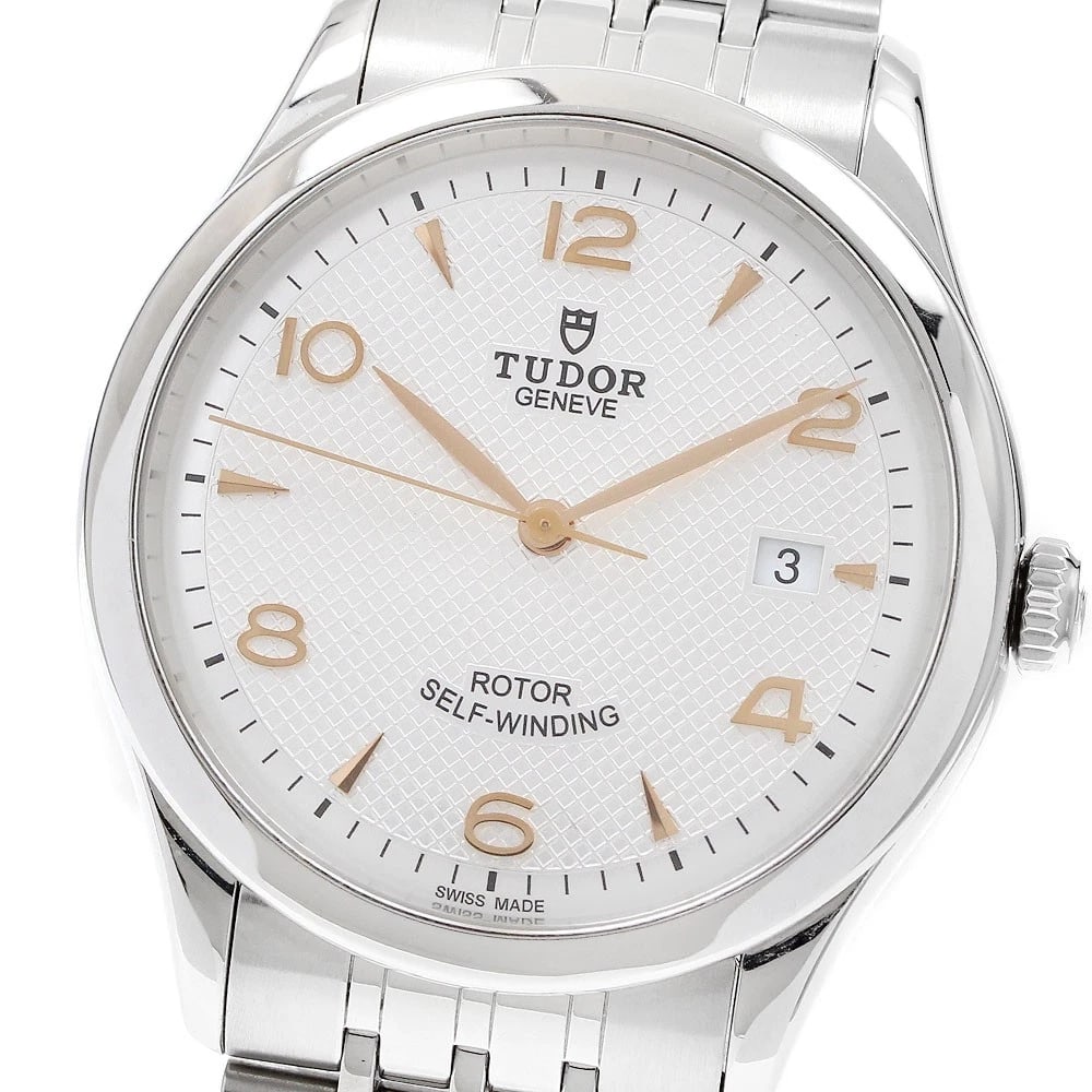 TUDOR DATE SILVER AUTOMATIC WATCH: TUDOR Date Silver Automatic Watch Brand: TUDOR Type: Wristwatch Material: Band Material Stainless Steel, Case Material Stainless Steel Color: Band Color Silver, Dial ColorSilver, Case ColorSilver Size