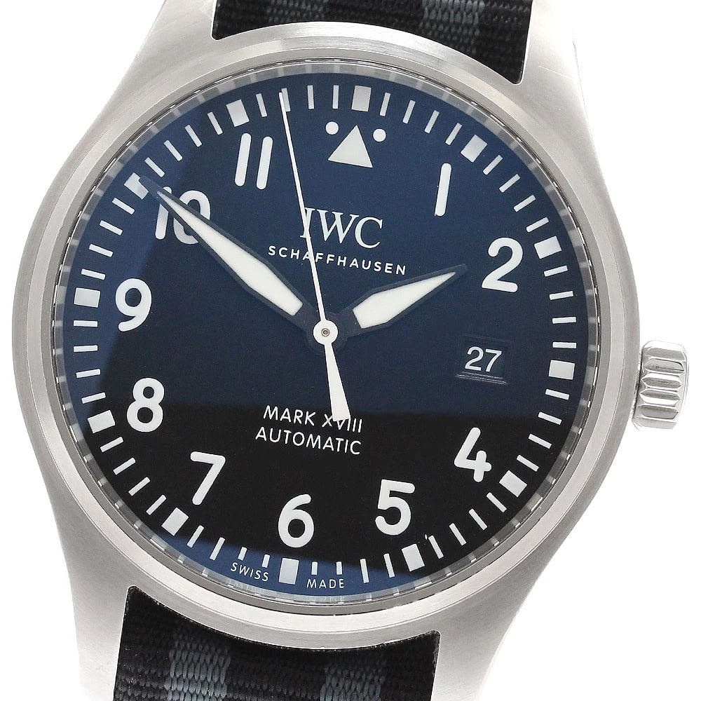 IWC SCHAFFHAUSEN PILOT WATCH AUTOMATIC WATCH: IWC SCHAFFHAUSEN Pilot watch Automatic Watch Brand: IWC SCHAFFHAUSEN Type: Wristwatch Material: Band Material Nylon, Case Material Stainless Steel Color: Band Color Black Grey, Dial Colorblack, Case C