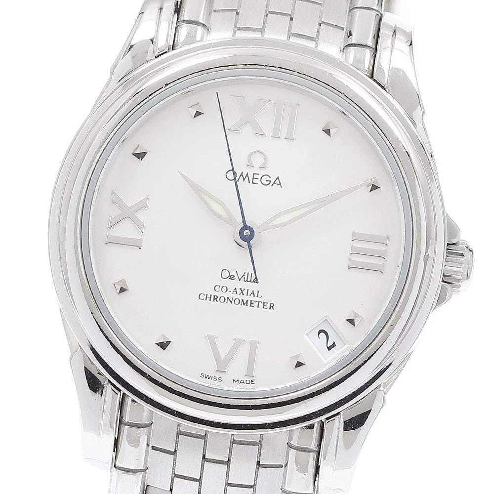 OMEGA DE VILLE COAXIAL DATE WHITE AUTOMATIC WATCH: OMEGA De Ville Coaxial Date White Automatic Watch Brand: OMEGA Type: Wristwatch Material: Band Material Stainless Steel, Case Material Stainless Steel Color: Band Color Silver, Dial Colorwhite, Case
