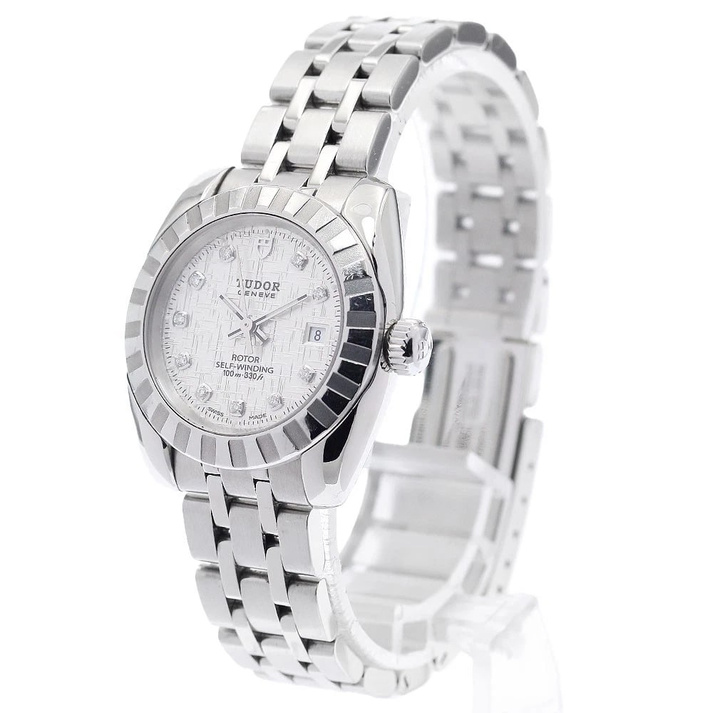 TUDOR CLASSIC DATE DIAMOND SILVER AUTOMATIC WATCH - 2