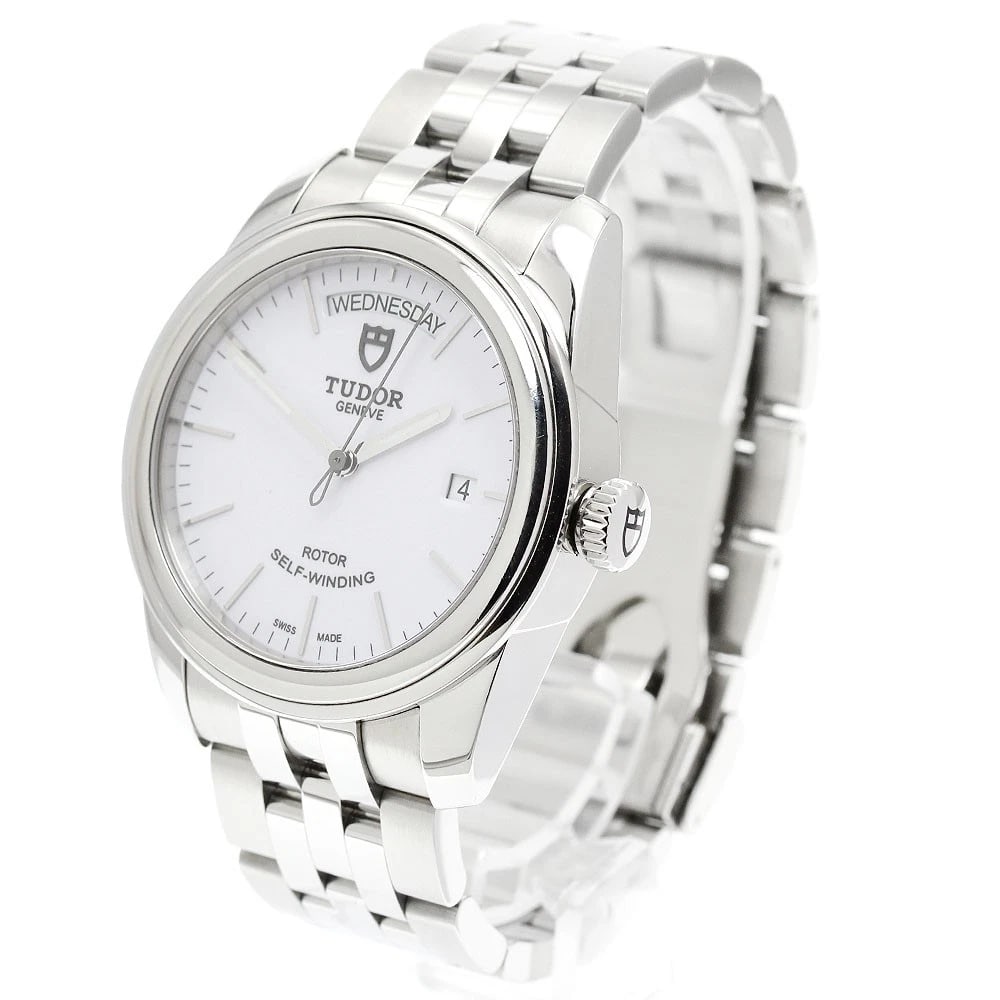 TUDOR GLAMOR DATE WHITE AUTOMATIC WATCH - 2