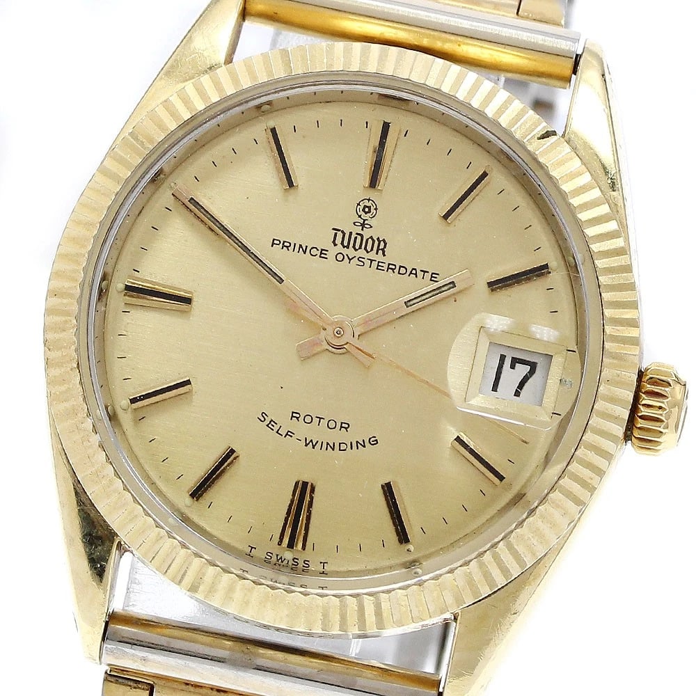 TUDOR PRINCE OYSTER DATE YG BEZEL GOLD AUTOMATIC WATCH: TUDOR Prince Oyster Date YG bezel gold Automatic Watch Brand: TUDOR Type: Wristwatch Material: Band Material Stainless Steel/Gold Plated, Case Material Stainless Steel/Gold Plated Color: Band Color