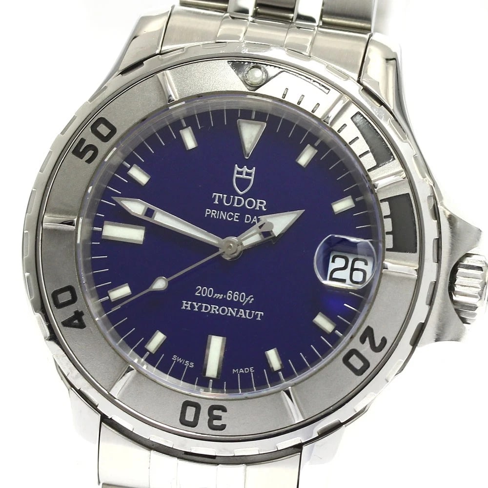 TUDOR HYDRO NAUT DATE BLUE AUTOMATIC WATCH: TUDOR Hydro Naut Date blue Automatic Watch Brand: TUDOR Type: Wristwatch Material: Band Material Stainless Steel, Case Material Stainless Steel Color: Band Color Silver, Dial Colorblue, Case