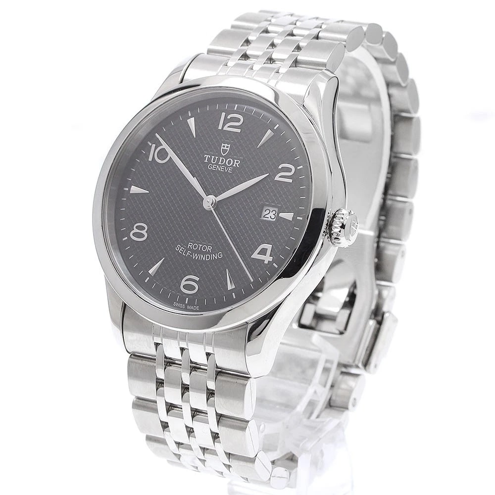 TUDOR DATE BLACK AUTOMATIC WATCH - 2