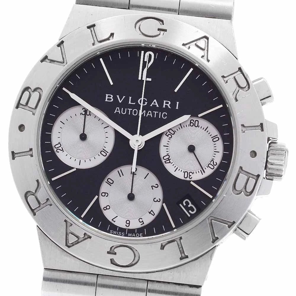 BVLGARI DIAGONO SPORTS CHRONOGRAPH DATE AUTOMATIC WATCH: BVLGARI Diagono Sports Chronograph Date Automatic Watch Brand: BVLGARI Type: Wristwatch Material: Band Material Stainless Steel, Case Material Stainless Steel Color: Band Color Silver, Dial