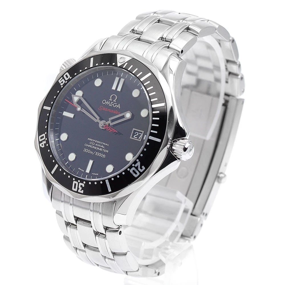 OMEGA SEAMASTER AUTOMATIC WATCH: OMEGA Seamaster Automatic watch Brand: OMEGA Type: Wristwatch Material: Band Material Stainless Steel, Case Material Stainless Steel Color: Band Color Silver, Dial Colorblack, Case ColorSilver Size:
