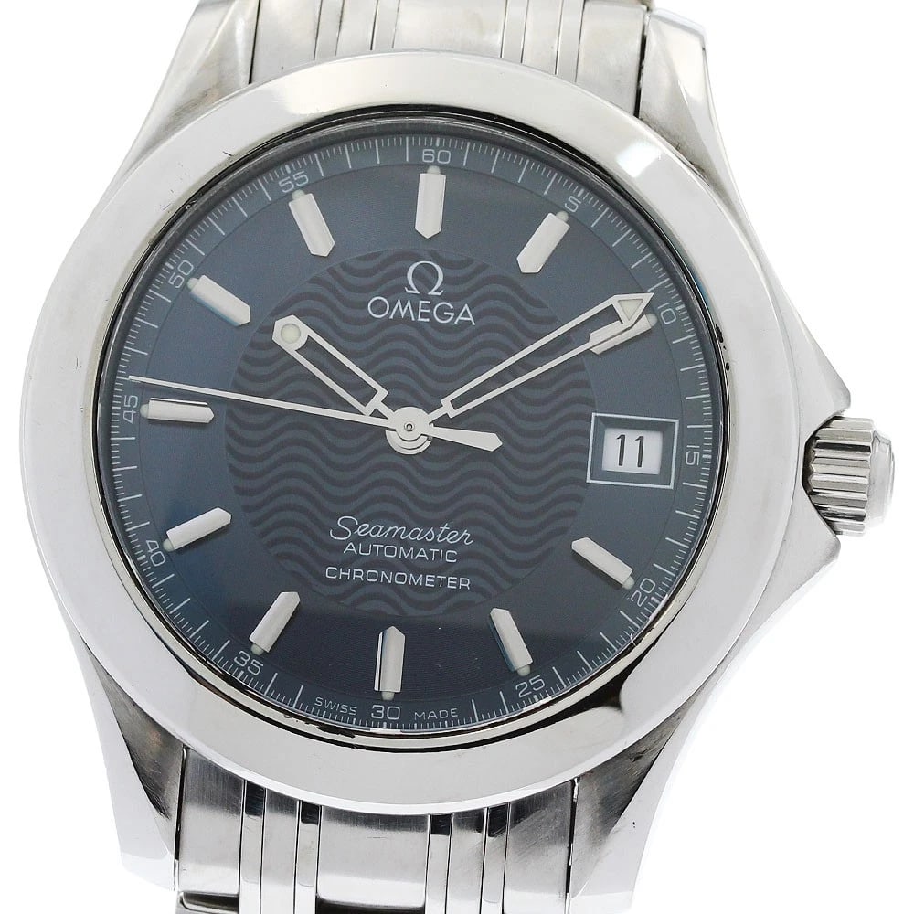 OMEGA SEAMASTER CHRONOMETER NAVY AUTOMATIC WATCH: OMEGA Seamaster Chronometer Navy Automatic Watch Brand: OMEGA Type: Wristwatch Material: Band Material Stainless Steel, Case Material Stainless Steel Color: Band Color Silver, Dial ColorNavy, Case