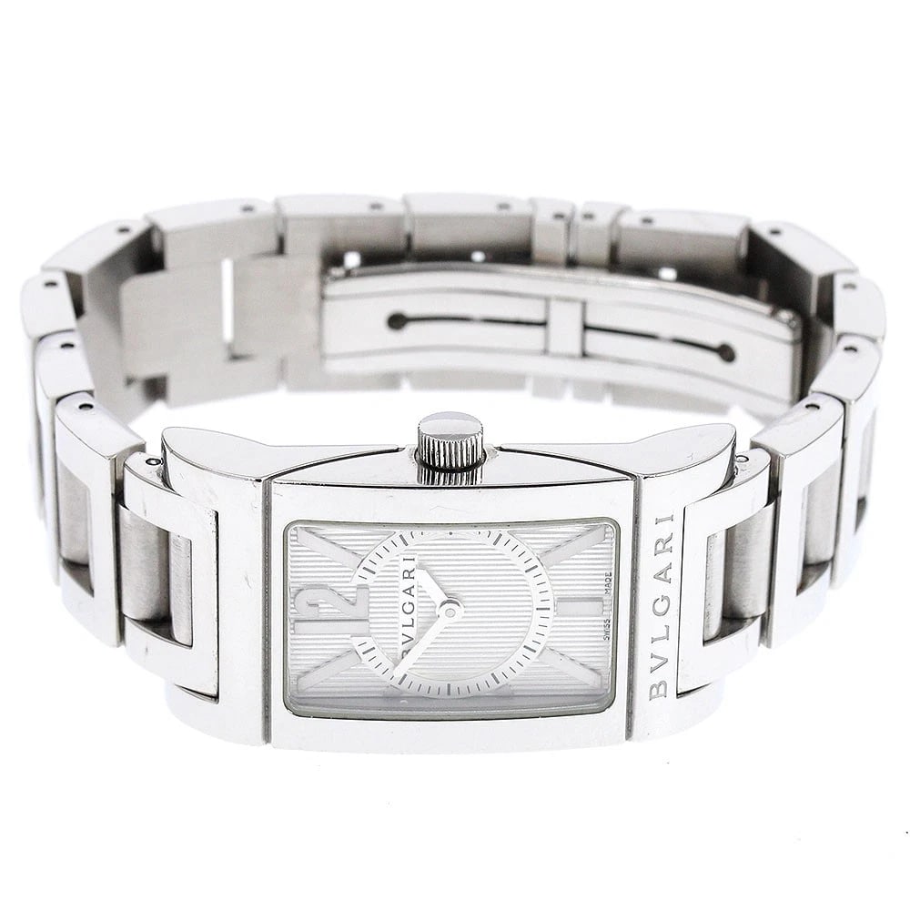 BVLGARI RETTANGOLO SILVER QUARTZ WATCH: BVLGARI Rettangolo Silver Quartz Watch Brand: BVLGARI Type: Wristwatch Material: Band Material Stainless Steel, Case Material Stainless Steel Color: Band Color Silver, Dial ColorSilver, Case ColorSilv