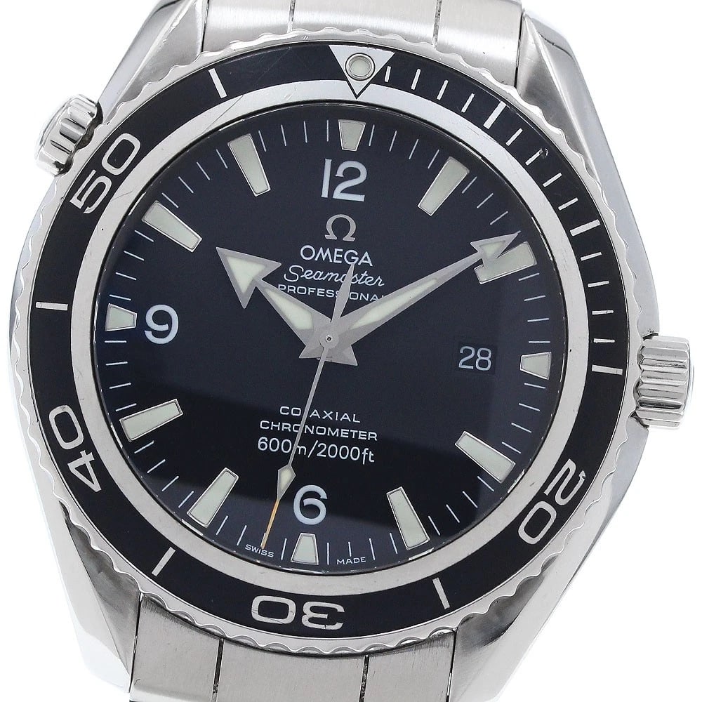 OMEGA SEAMASTER PLANET OCEAN DATE BLACK AUTOMATIC: OMEGA Seamaster Planet Ocean Date black Automatic Brand: OMEGA Type: Wristwatch Material: Band Material Stainless Steel, Case Material Stainless Steel Color: Band Color Silver, Dial Colorblack, Case