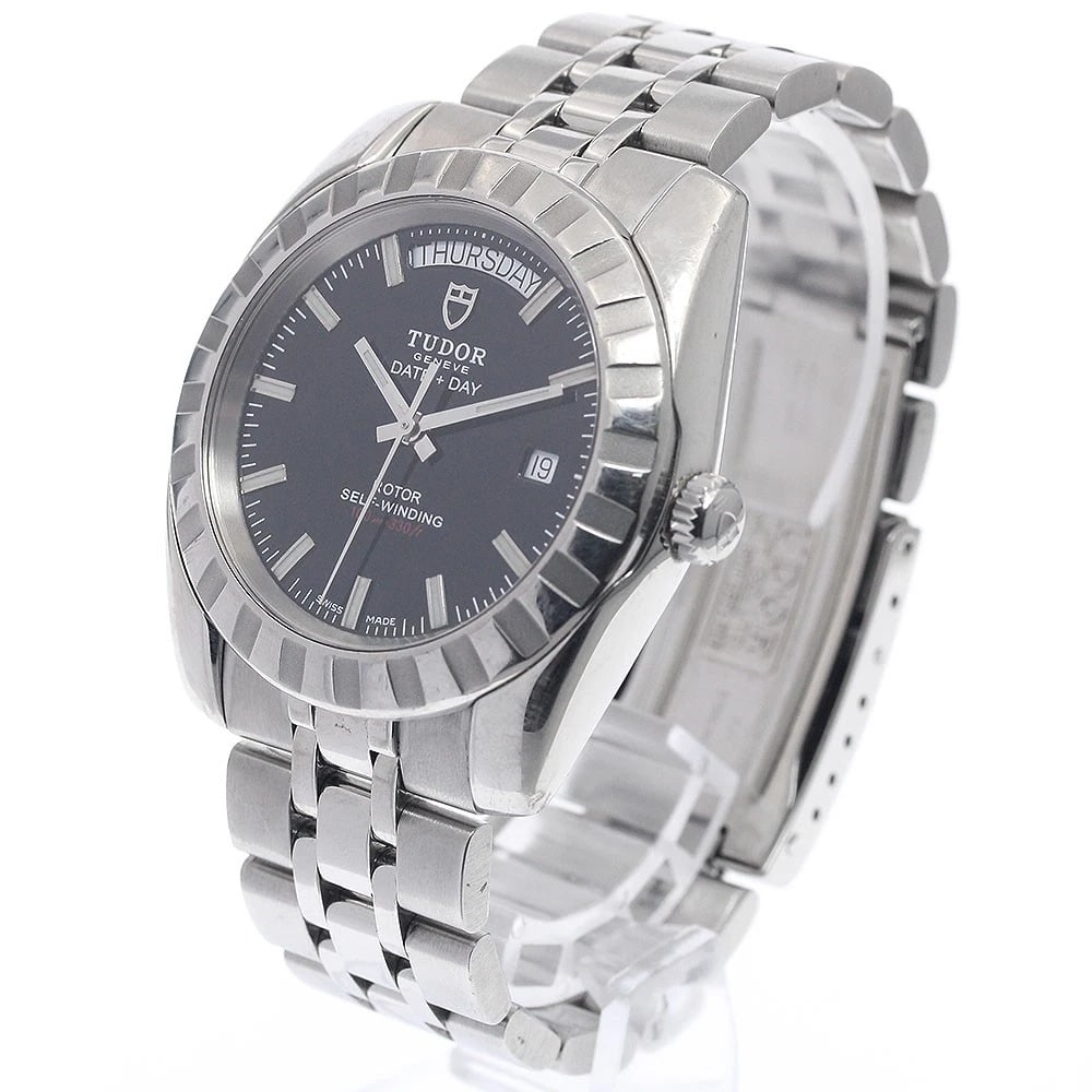 TUDOR CLASSIC DATE BLACK AUTOMATIC WATCH - 2