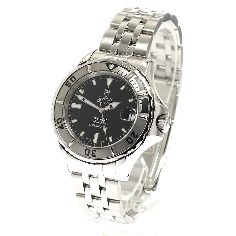 TUDOR HYDRO DATE BLACK AUTOMATIC WATCH - 2