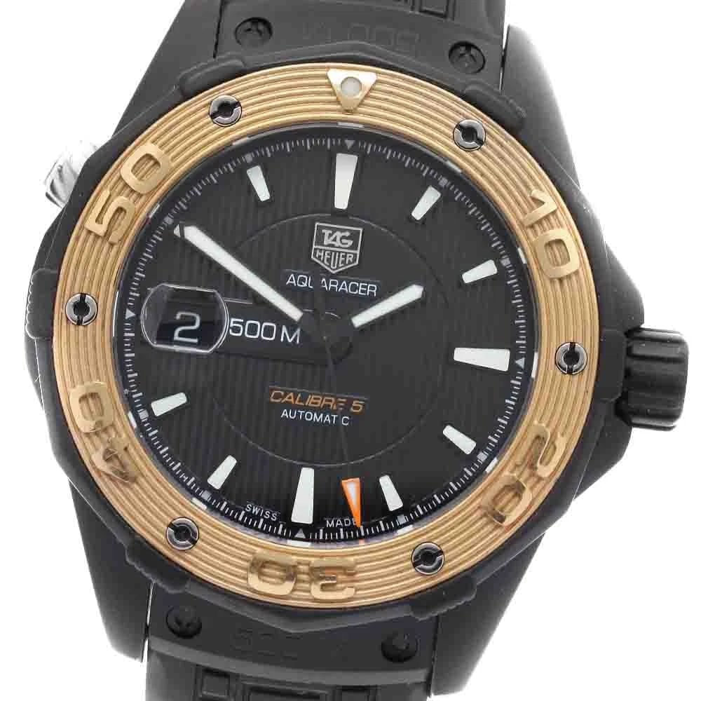 TAG HEUER AQUA RACER CALIBER DATE BLACK AUTOMATIC: TAG HEUER Aqua Racer Caliber Date black Automatic Brand: TAG HEUER Type: Wristwatch Material: Band Material rubber, Case Material Titanium / rubber Color: Band Color black, Dial Colorblack, Case Color