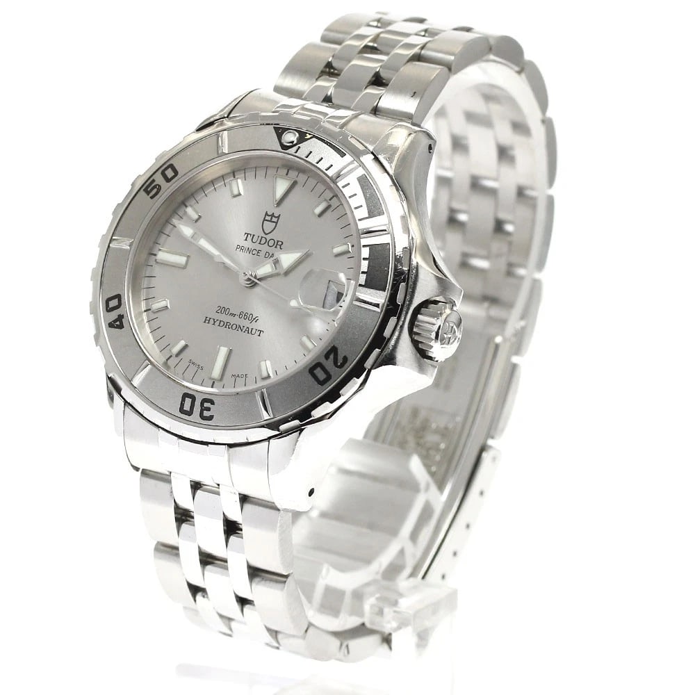 TUDOR HYDRO DATE SILVER AUTOMATIC WATCH - 2