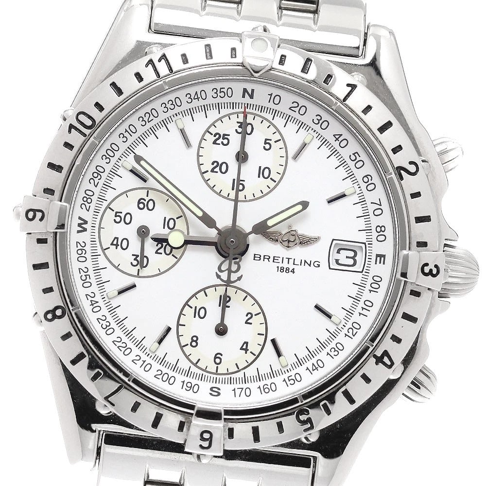 BREITLING CHRONOMAT LONGITUDE CHRONOGRAPH AUTOMATIC WATCH: BREITLING Chronomat Longitude Chronograph Automatic Watch Brand: BREITLING Type: Wristwatch Material: Band Material Stainless Steel, Case Material Stainless Steel Color: Band Color Silver, Dial