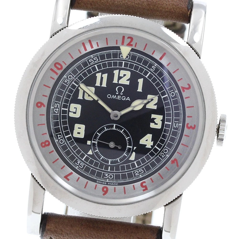 OMEGA MUSEUM COLLECTION PILOT'S WATCH WATCH: OMEGA Museum Collection Pilot's Watch Watch Brand: OMEGA Type: Wristwatch Material: Band Material leather, Case Material Stainless Steel Color: Band Color Brown, Dial ColorBlack / Silver, Case ColorSi