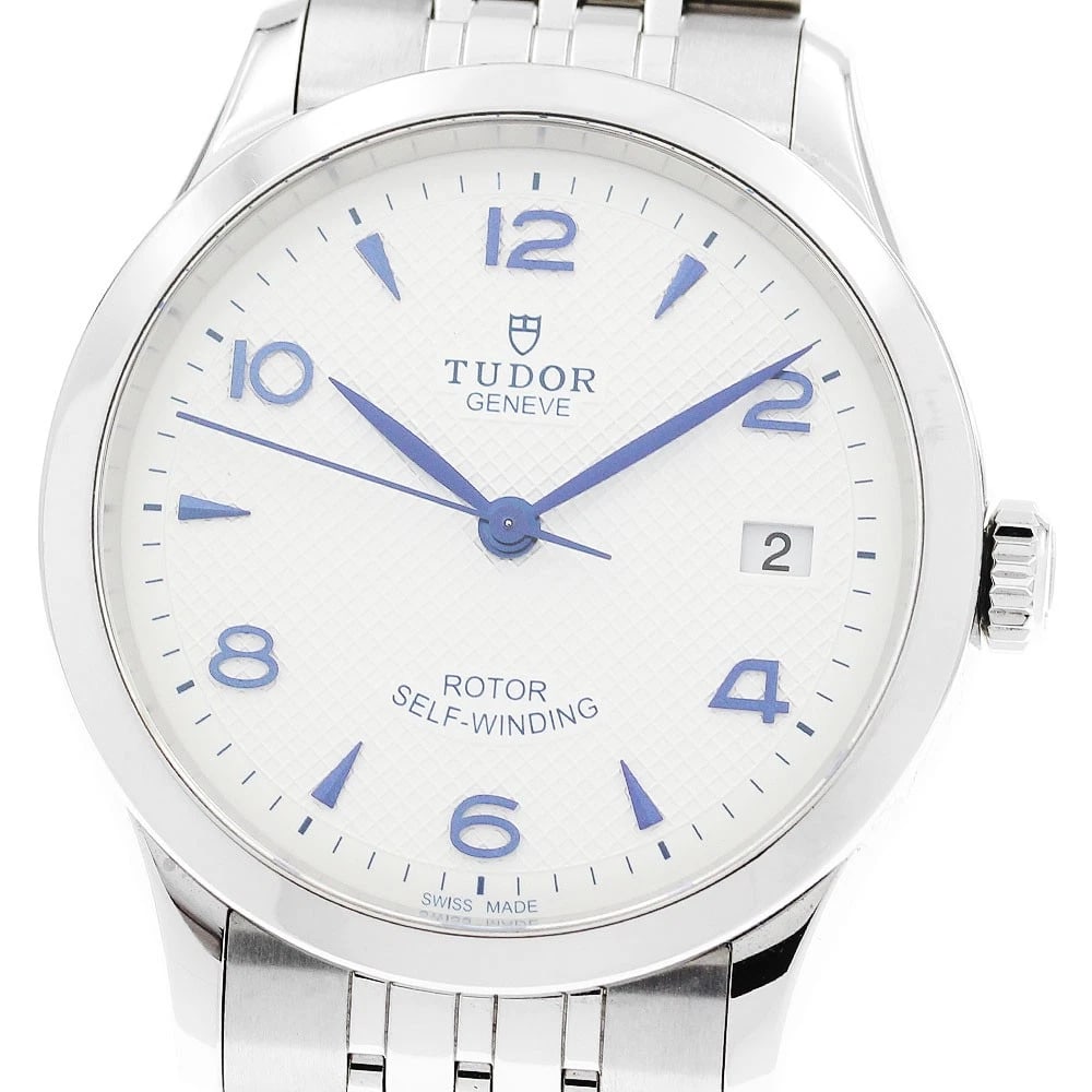 TUDOR DATE WHITE AUTOMATIC WATCH: TUDOR Date White Automatic Watch Brand: TUDOR Type: Wristwatch Material: Band Material Stainless Steel, Case Material Stainless Steel Color: Band Color Silver, Dial Colorwhite, Case ColorSilver Size: