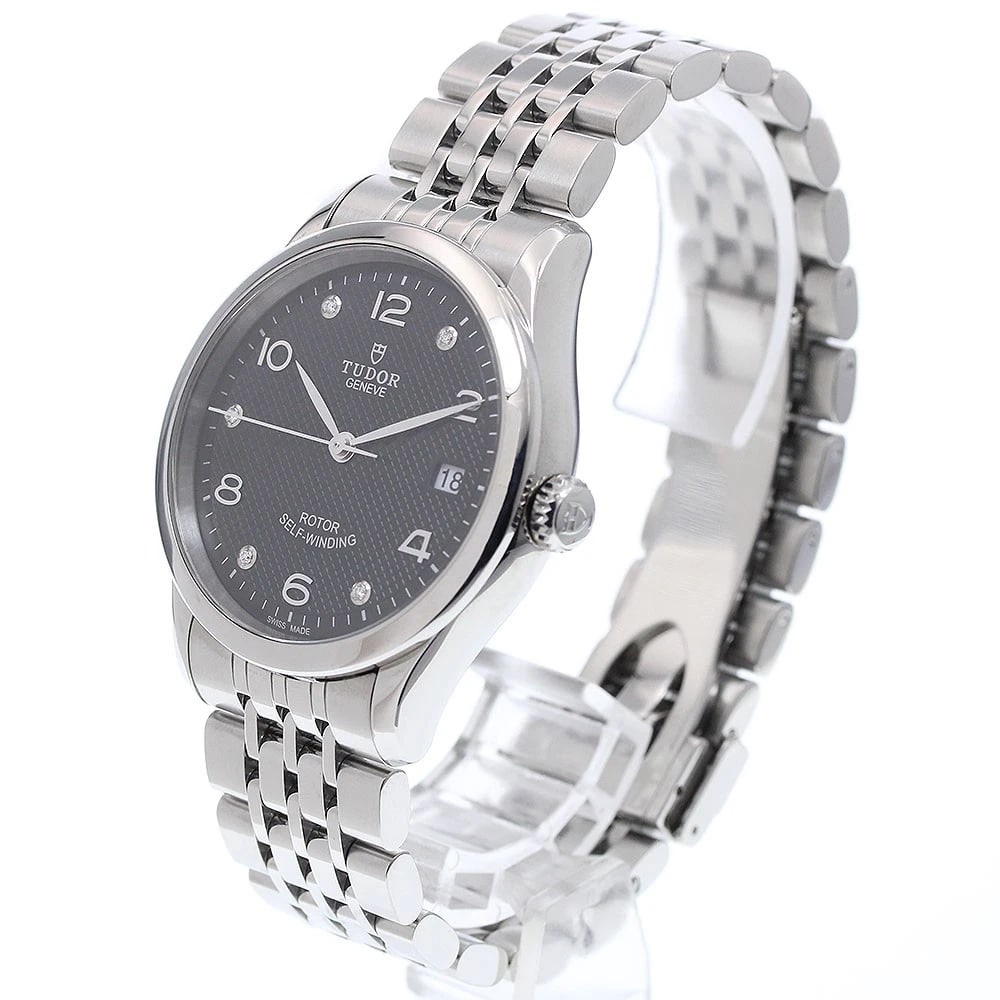 TUDOR DATE BLACK AUTOMATIC WATCH - 2