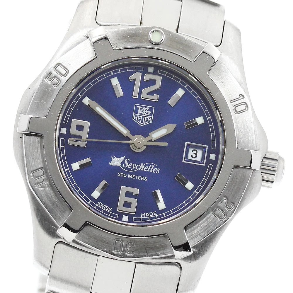TAG HEUER EXCLUSIVE QUARTZ WATCH: TAG HEUER Exclusive Quartz Watch Brand: TAG HEUER Type: Wristwatch Material: Band Material Stainless Steel, Case Material Stainless Steel Color: Band Color Silver, Dial Colorblue, Case ColorSilver Siz
