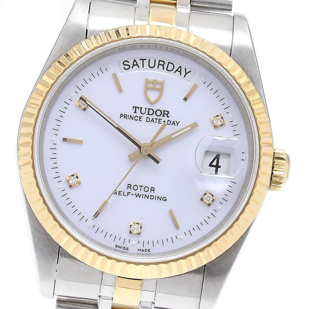 TUDOR PRINCE DATE SS/YG DIAMOND WHITE AUTOMATIC: TUDOR Prince Date SS/YG diamond white Automatic Brand: TUDOR Type: Wristwatch Material: Band Material Stainless Steel/YG, Case Material Stainless Steel/YG Color: Band Color Gold / Silver, Dial Colorwh