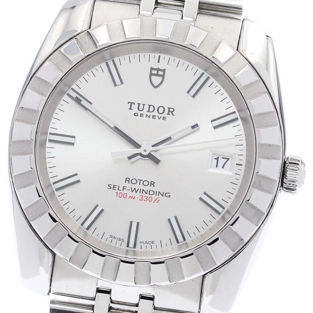 TUDOR CLASSIC DATE SILVER AUTOMATIC WATCH: TUDOR Classic Date Silver Automatic Watch Brand: TUDOR Type: Wristwatch Material: Band Material Stainless Steel, Case Material Stainless Steel Color: Band Color Silver, Dial ColorSilver, Case ColorSil