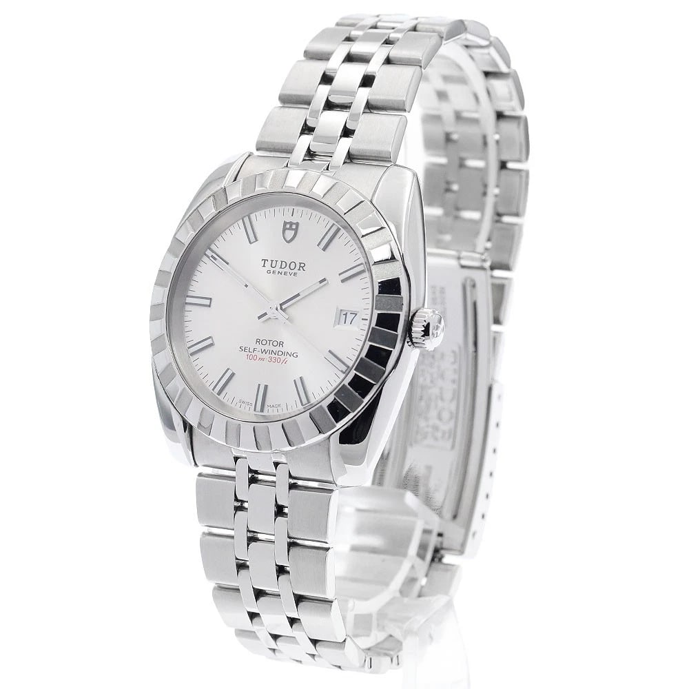 TUDOR CLASSIC DATE SILVER AUTOMATIC WATCH - 2