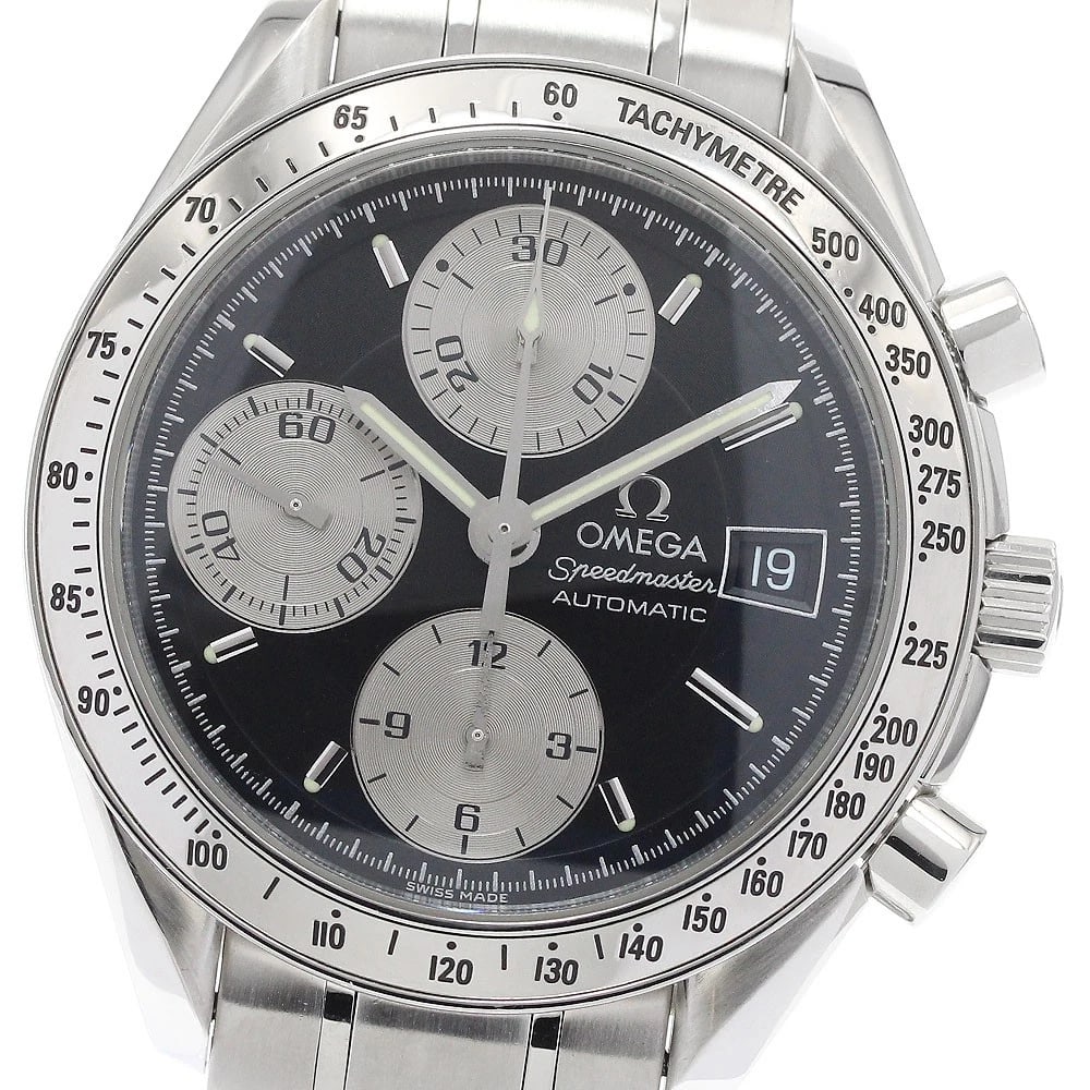 OMEGA SPEEDMASTER DATE CHRONOGRAPH WATCH: OMEGA Speedmaster Date Chronograph Watch Brand: OMEGA Type: Wristwatch Material: Band Material Stainless Steel, Case Material Stainless Steel Color: Band Color Silver, Dial ColorBlack / Silver, Case C
