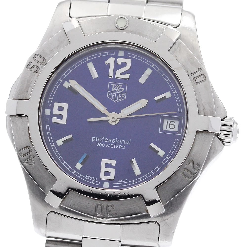 TAG HEUER EXCLUSIVE DATE BLUE QUARTZ WATCH: TAG HEUER Exclusive Date blue Quartz Watch Brand: TAG HEUER Type: Wristwatch Material: Band Material Stainless Steel, Case Material Stainless Steel Color: Band Color Silver, Dial Colorblue, Case Color