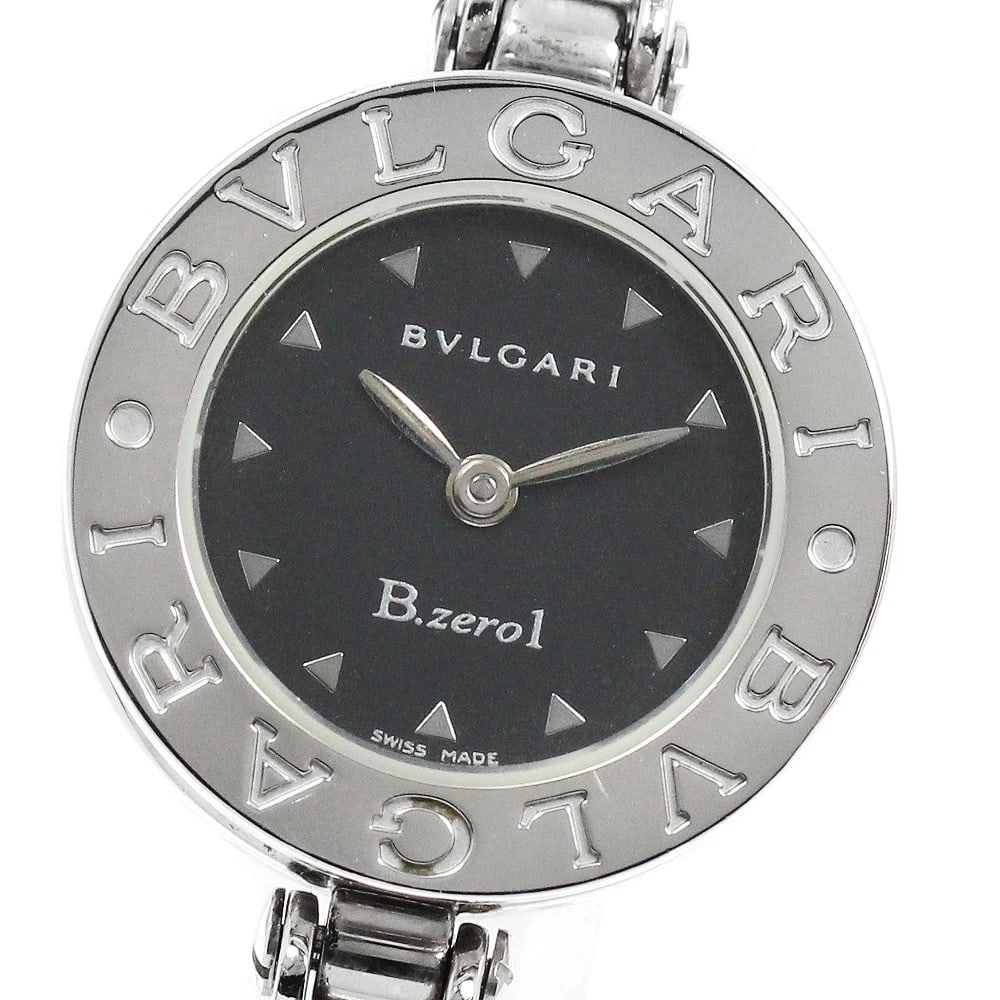BVLGARI BLACK QUARTZ WATCH: BVLGARI Black Quartz Watch Brand: BVLGARI Type: Wristwatch Material: Band Material Stainless Steel, Case Material Stainless Steel Color: Band Color Silver, Dial Colorblack, Case ColorSilver Size: