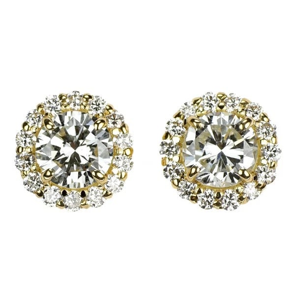 K18YG DIAMOND EARRINGS (1 of 2)