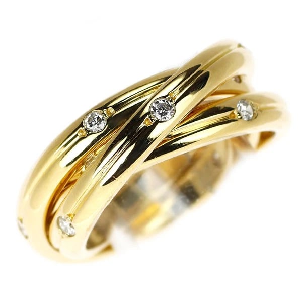 CARTIER K18YG DIAMOND RING: Cartier K18YG Diamond Ring Brand: Cartier Type: rings Material: K18YG, Main Stone/Creation Natural Color: Yellow Gold Size: 4.5US Accessories: None Accessories Notice: When purchasing pre-owned