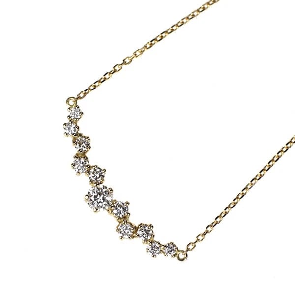 WISH UPON A STAR K18YG DIAMOND PENDANT NECKLACE: wish upon a star K18YG diamond pendant necklace Brand: Wish upon a star Type: pendant necklace Material: K18YG, Main Stone/Creation Natural Color: Yellow Gold Size: Necklace: Chain Length 42.5cm